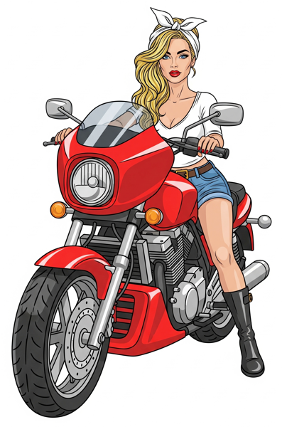 Betty na motocyklu