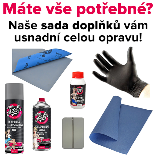 Dodatkowy zestaw do naprawy lakieru metalicznego przy użyciu sprayu.