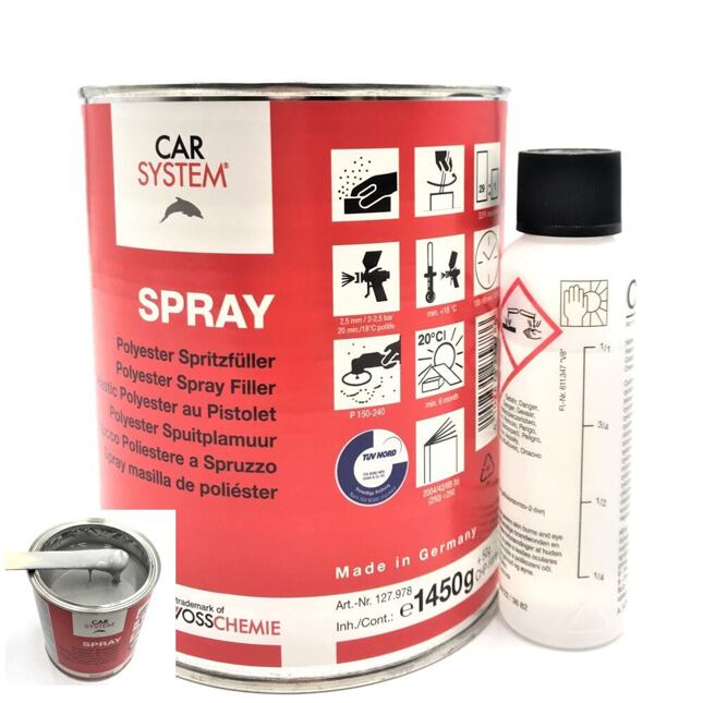 CarSystem Natryskowa szpachlówka 1,5Kg/ opak z utwardzaczem