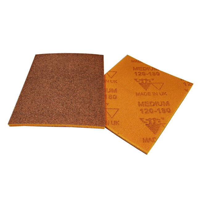 Gąbka ścierna SIA średnia K120-180 pomarańczowa - 140x115x5mm