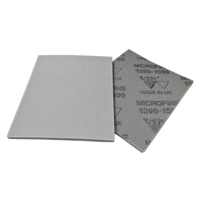 Gąbka ścierna SIA MicroFine K1200-1500 szara - 140x115x5mm